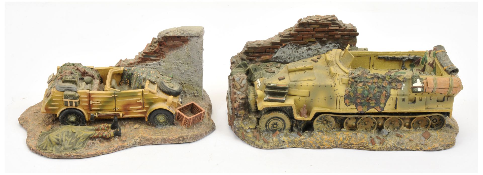 King & Country 'Battle Relics' Series.  A pair of unboxed models including German Halftrack