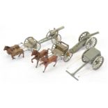 Diecast Field Gun, Horses & Limbers (unknown manufacturers)