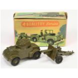 Benbros  Qualitoys Armoured car and field gun - olive green