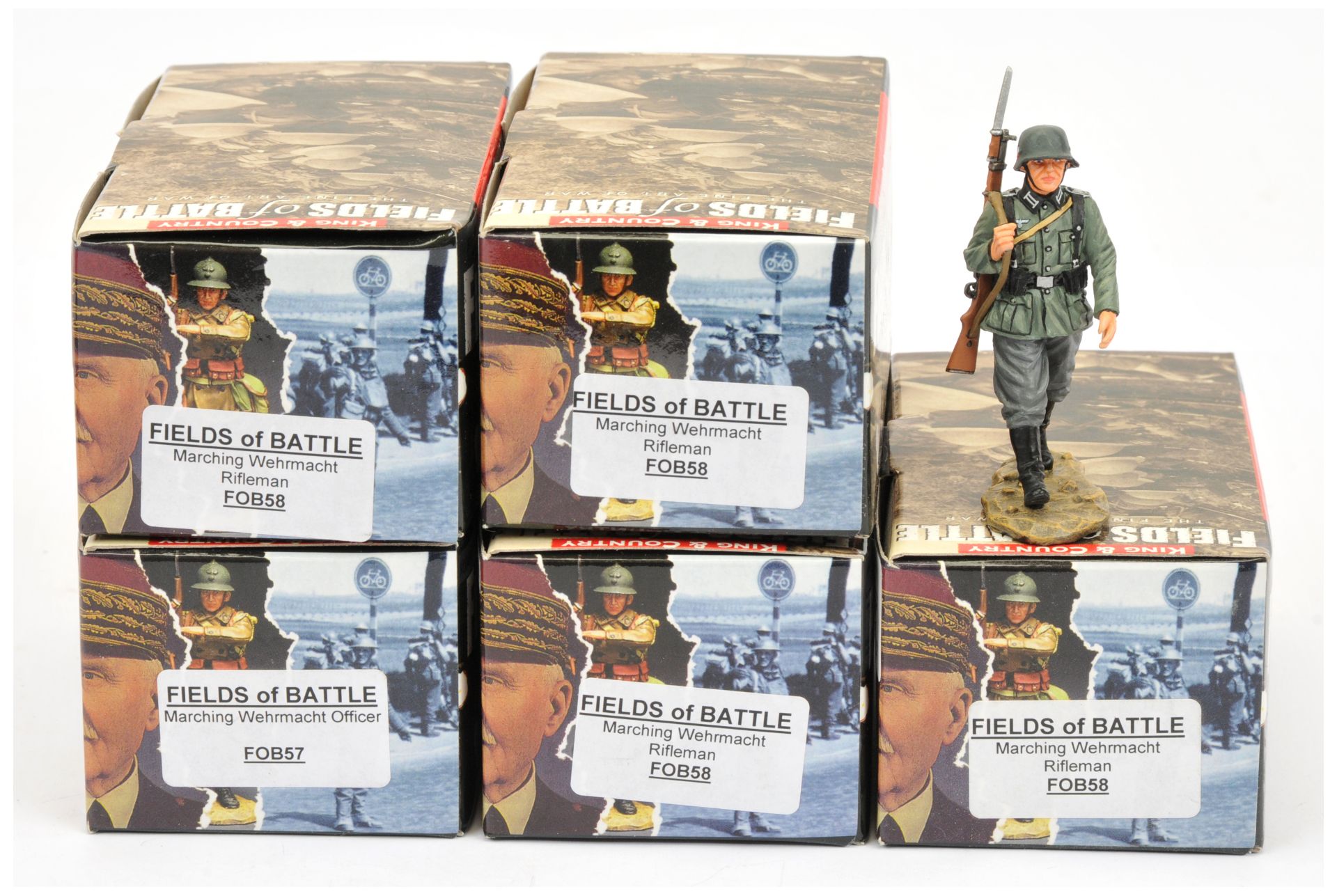 King & Country - Fields of Battle Series, including Set No. FOB58 'Marching Wehrmacht Rifleman'