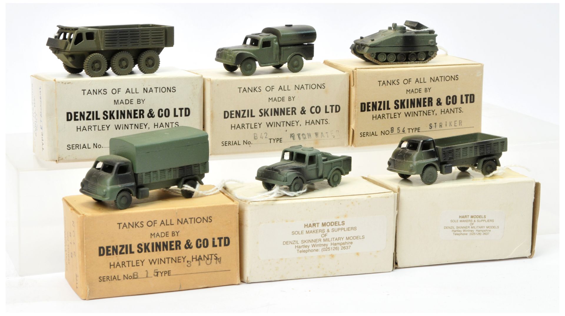 Denzil Skinner & Co Ltd "Tanks of all Nations" series - Group of 6 x military to include -Bedford...