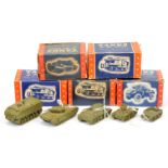 Authenticast diecast Military vehicles. group of 5 - (1) British mark iv tank, (2) Russian T34 tank