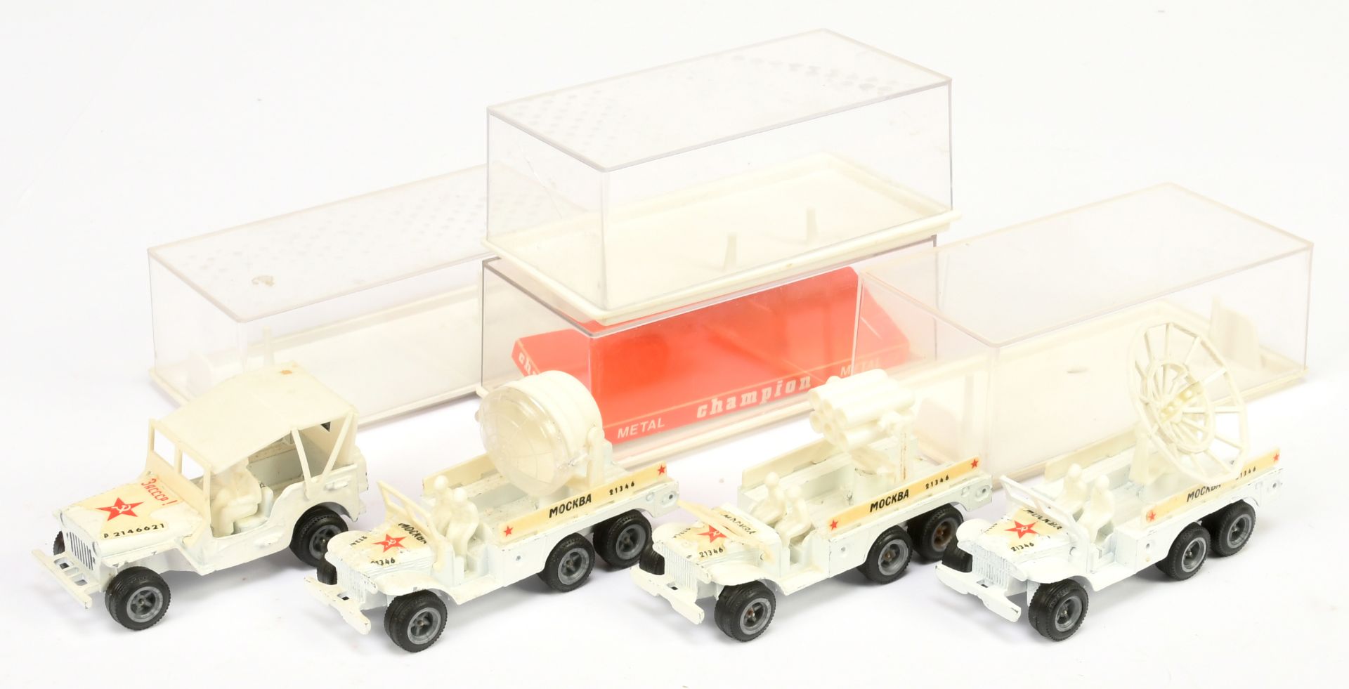 Champion Military group of 4 lorry's to include (1) Radar scanner (2) with searchlight