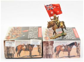 King & Country - Australian Light Horse Series, comprising: 2 x Set AL007A Flagbearer with Red En...
