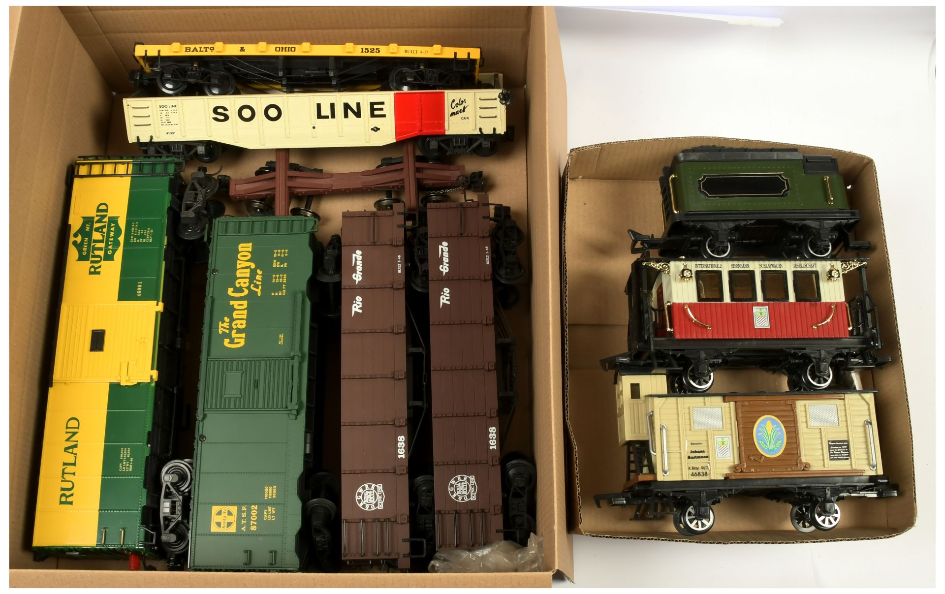 LGB, Bachmann & others, group of unboxed loco's & rolling stock.