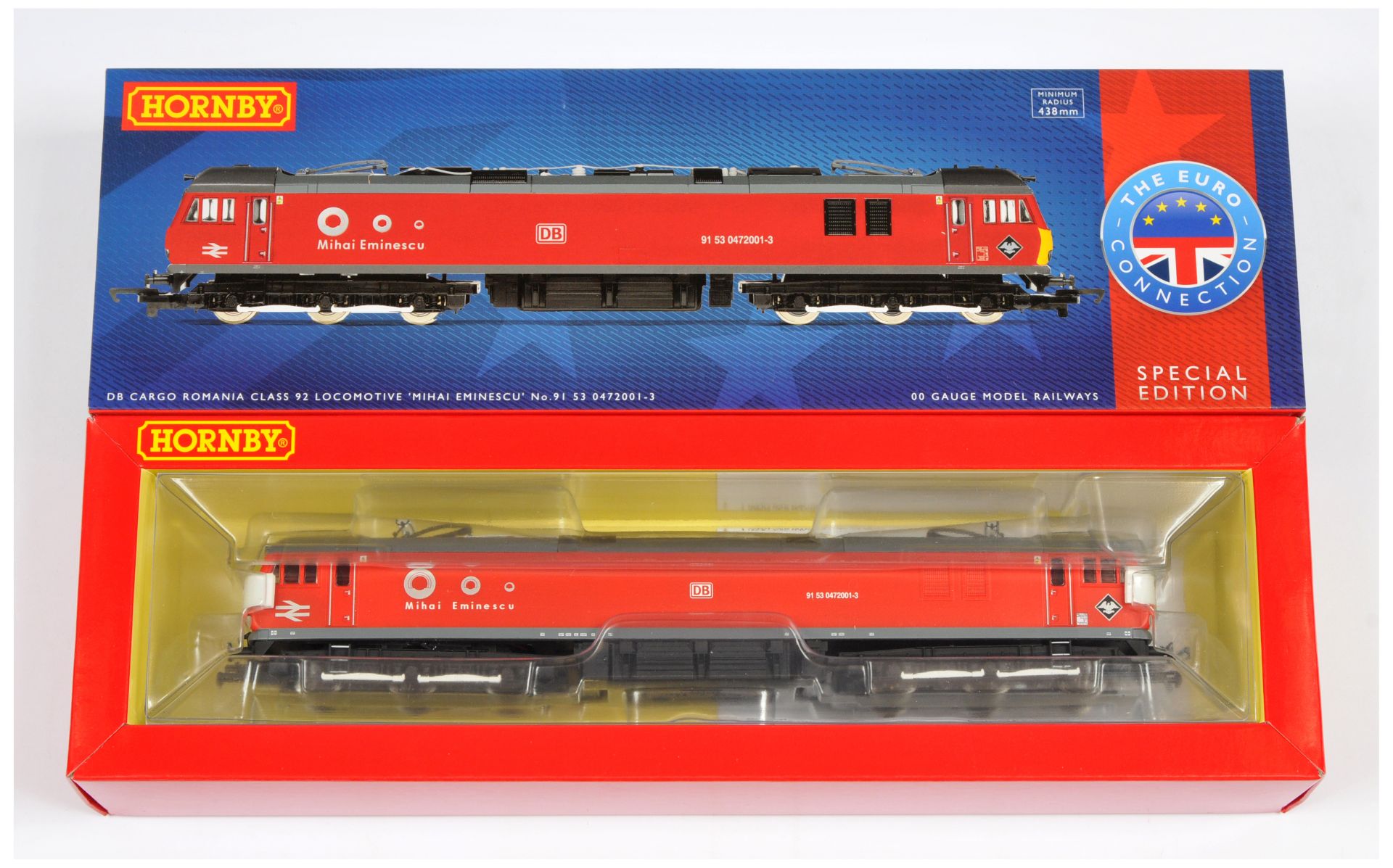 Hornby (China) Special Edition R3742F Class 92 DB Cargo Romania Diesel Locomotive No. 91530472001...