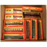 Triang Railways & Hornby group of BR boxed coaches. 