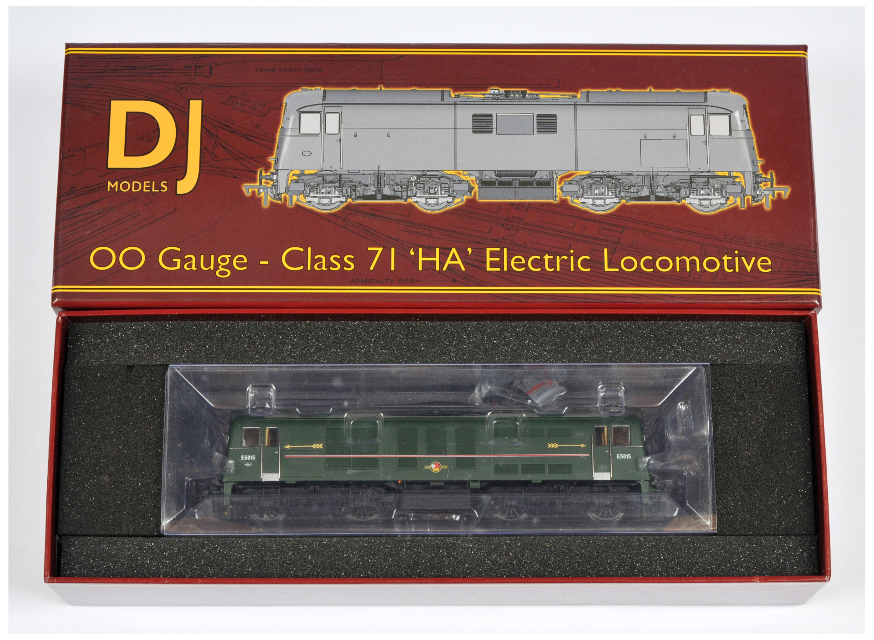 DJ Models 00 Gauge 0071-002HAT Class 71 Diesel Electric Locomotive BR Green No.E5015 with arrows ...
