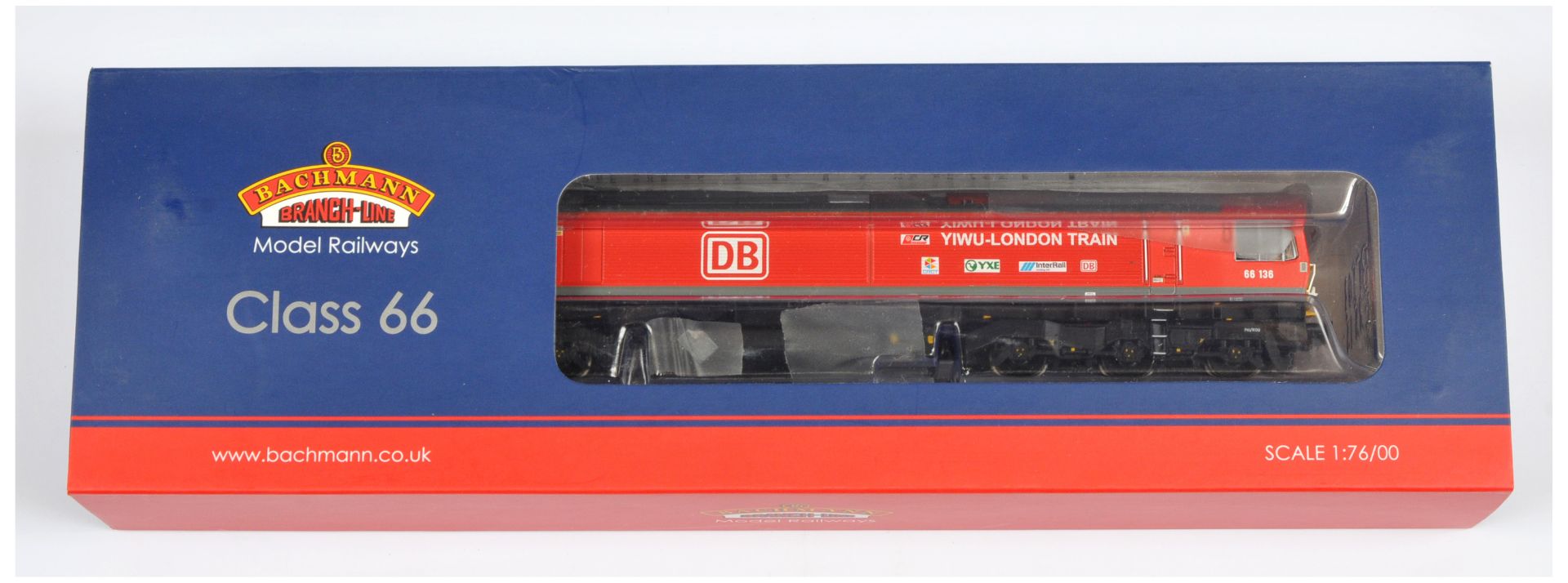Bachmann OO Gauge 32-738Z Class 66 DB Cargo Diesel Locomotive No. 66136 "Yiwu-London Train", prod...