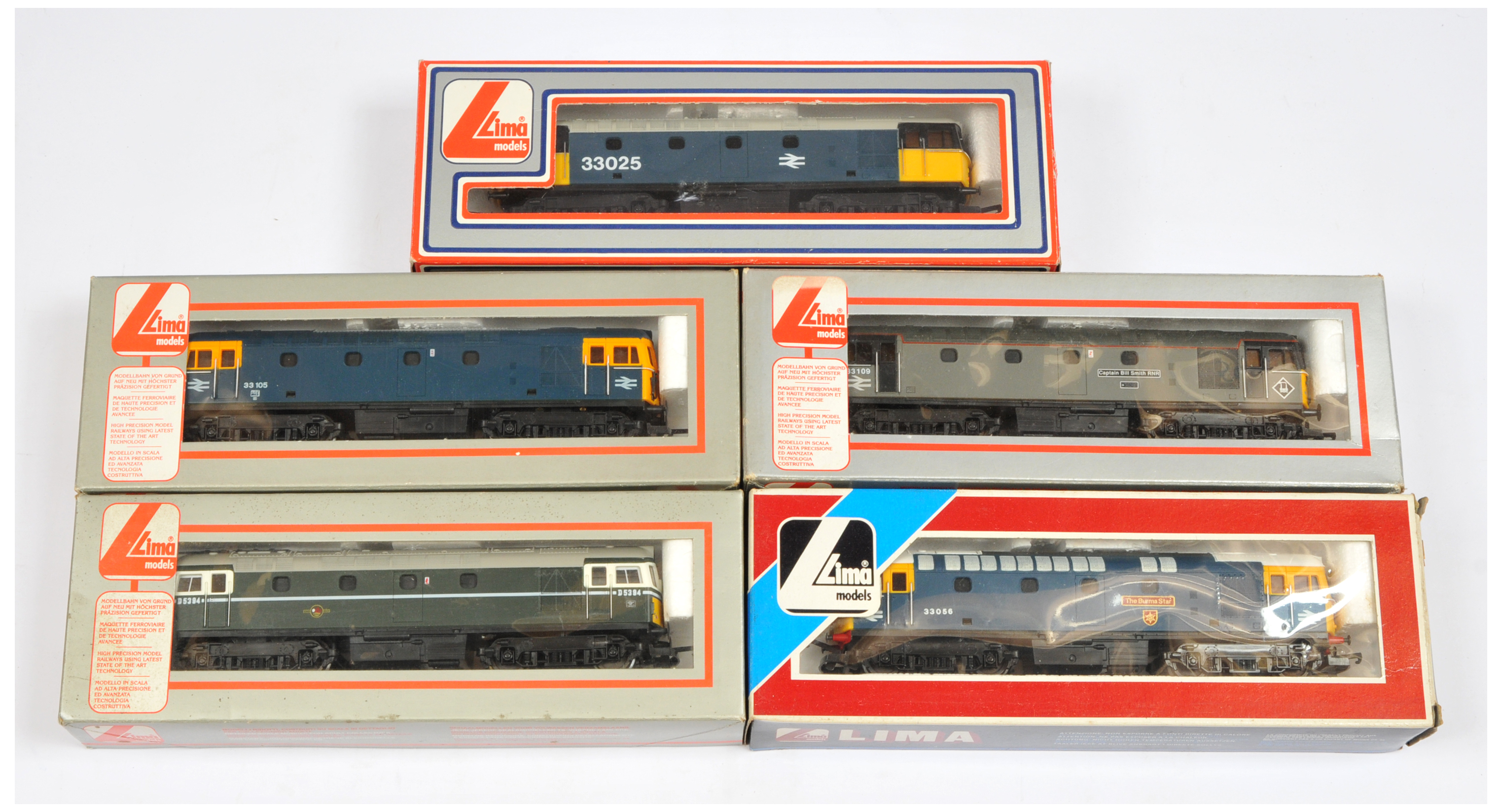 Lima OO Group of 5x Class 33 Diesel Loco's. 