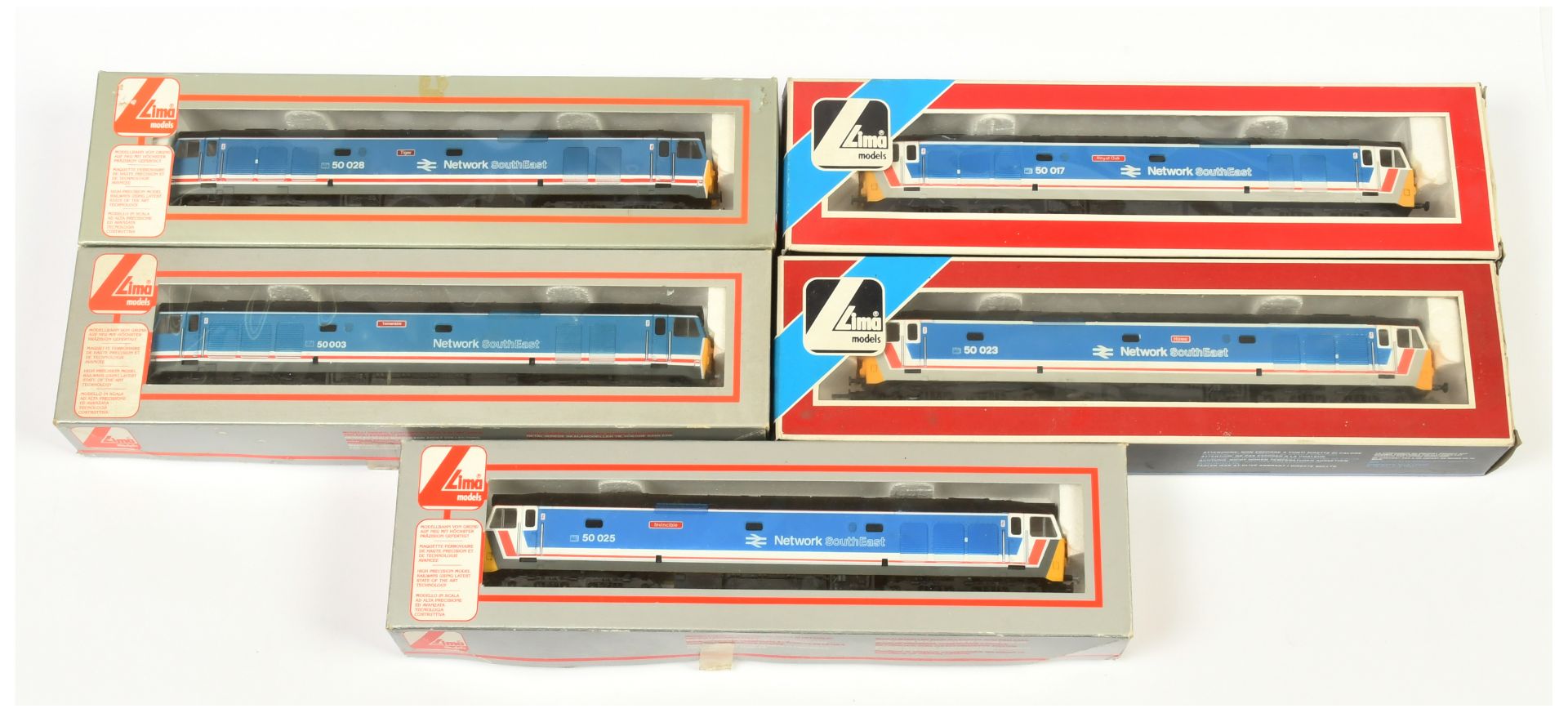 lima OO Group of 5x Class 50 Network SouthEast Diesel Loco's.