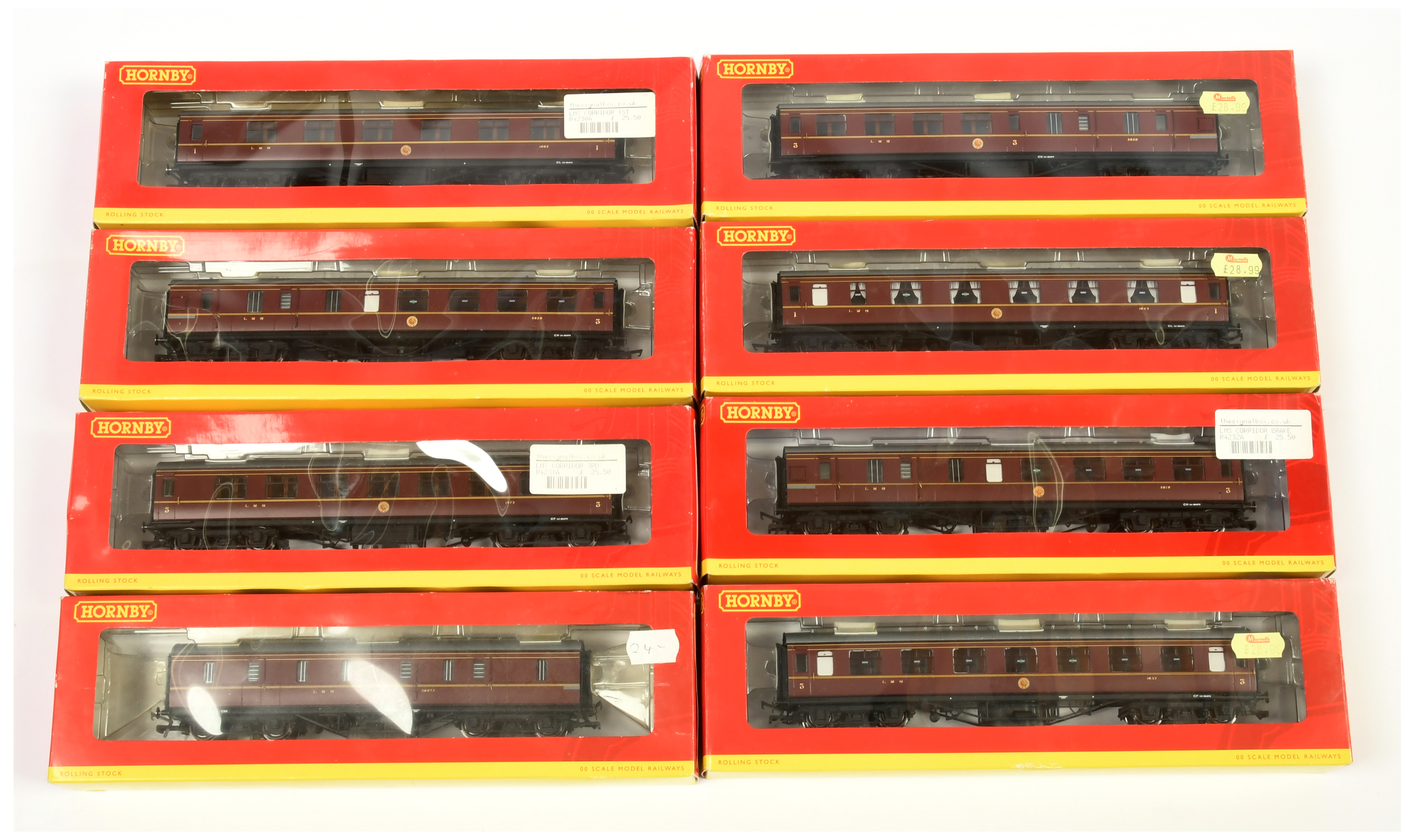 Hornby (China) group of Superdetail LMS Standard Period 3 Coaches to include