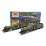 Hornby Dublo pair of 3-rail EDLT20 4-6-0 lined green Castle Class No.7013 "Bristol Castle" 