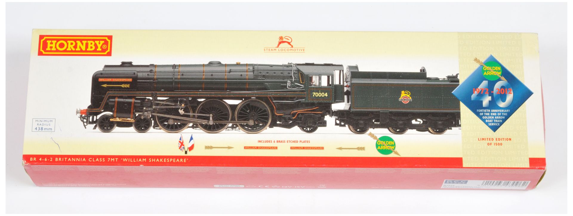 Hornby (China) R3096 (Limited Edition) 4-6-2 BR green Britannia Class No.70004 "William Shakespea...