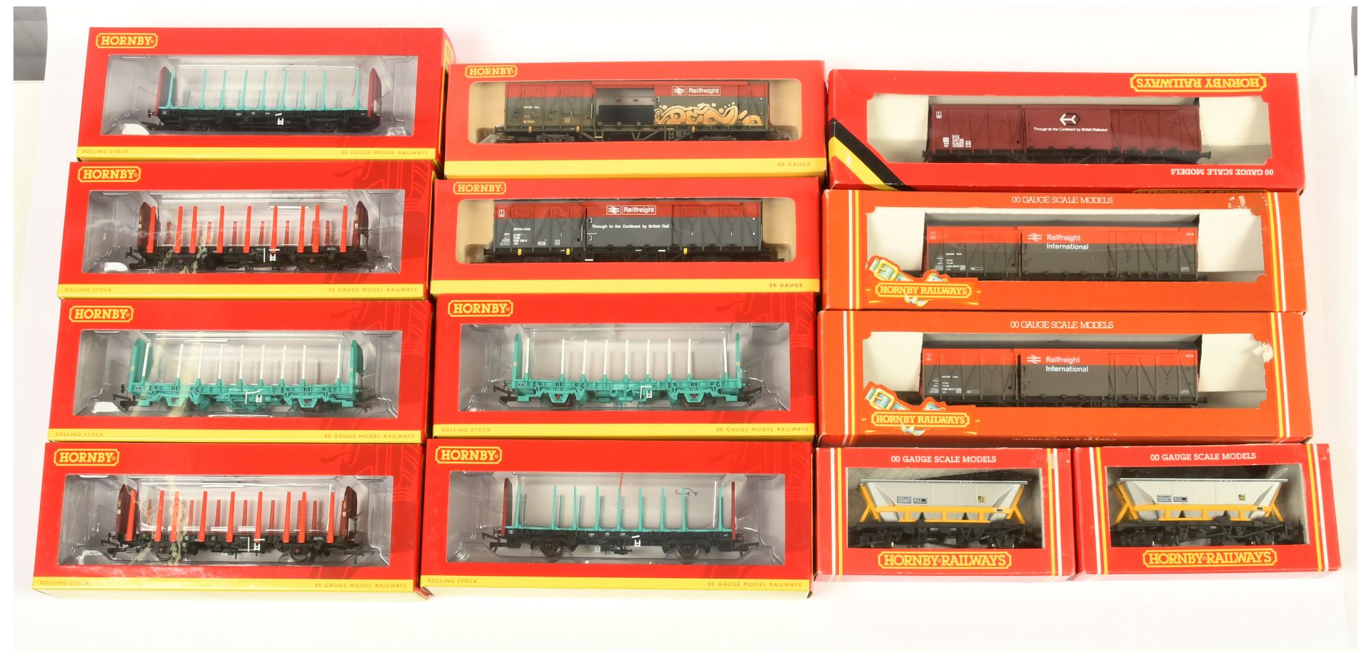 Hornby UK & China OO Group of boxed wagons.