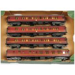 Lima O Gauge Group of 4x unboxed LMS coaches.