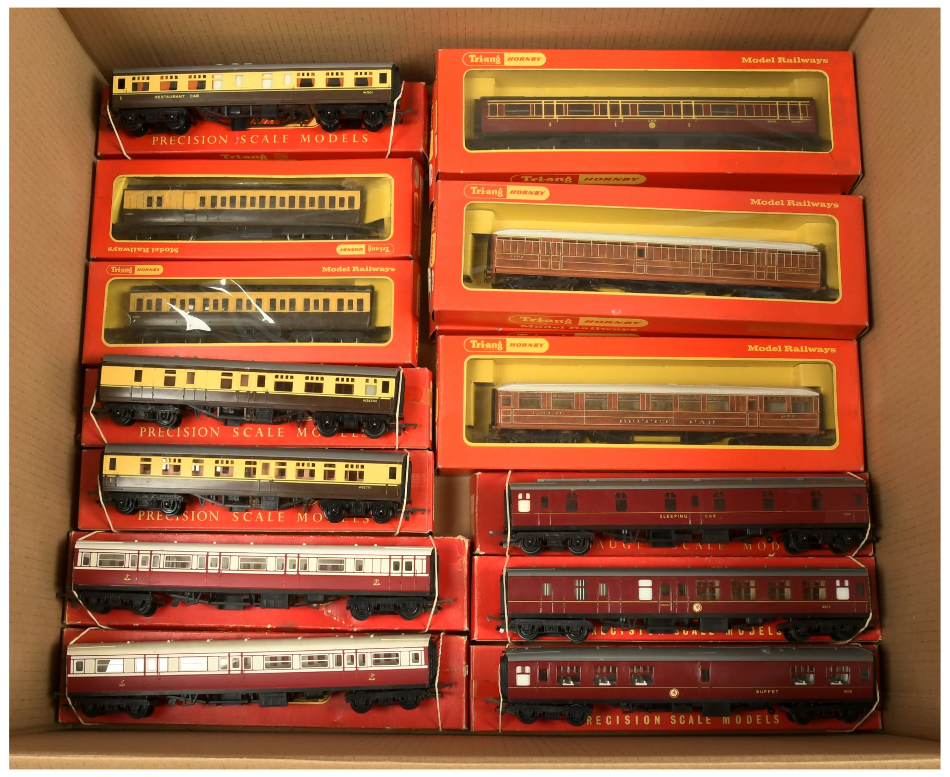 Triang Railways & Hornby Group of boxed coaches. 