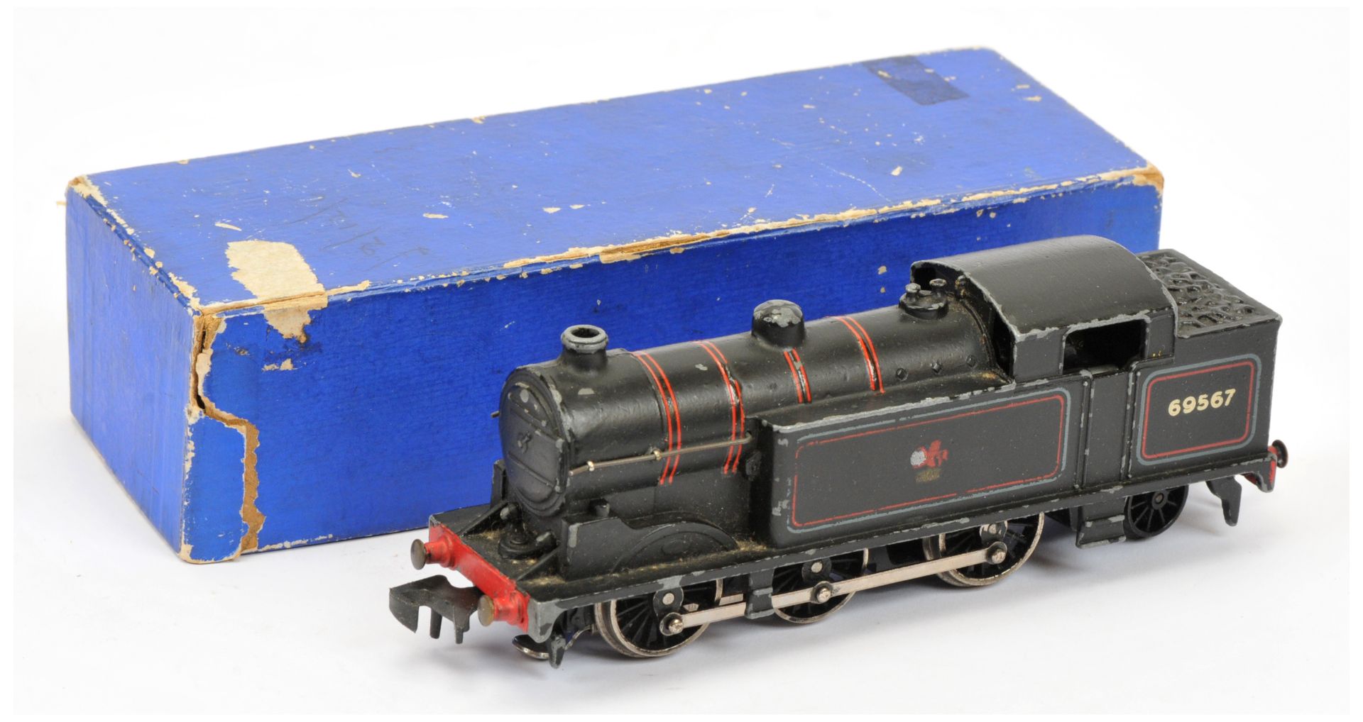 Hornby Dublo 3-rail 3217 0-6-2 BR lined black N2 Class Tank No.69567 with coal in bunker, nickel ...