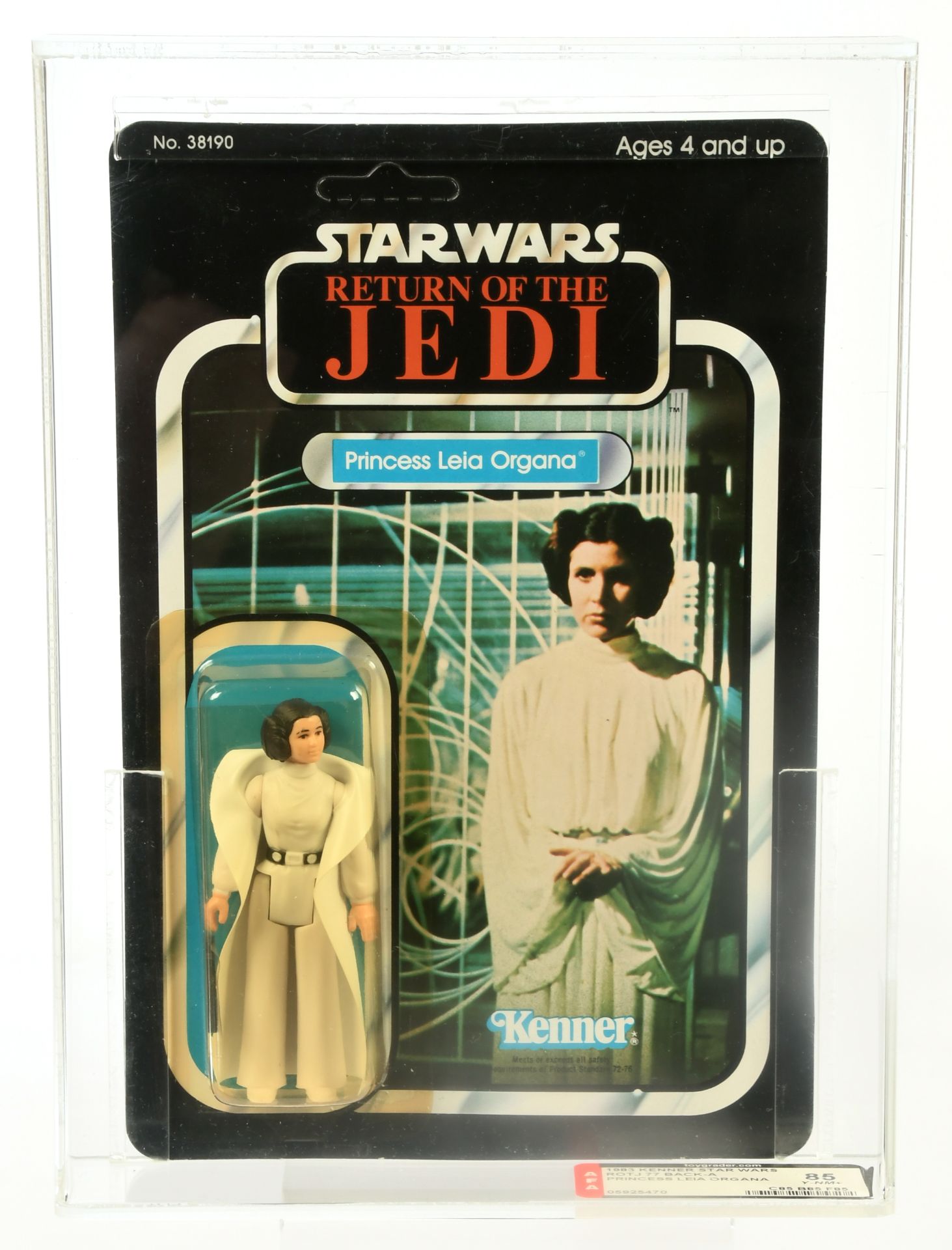 Kenner Star Wars vintage Return of the Jedi Princess Leia Organa 3 3/4" figure, AFA Graded 85 Y-NM+