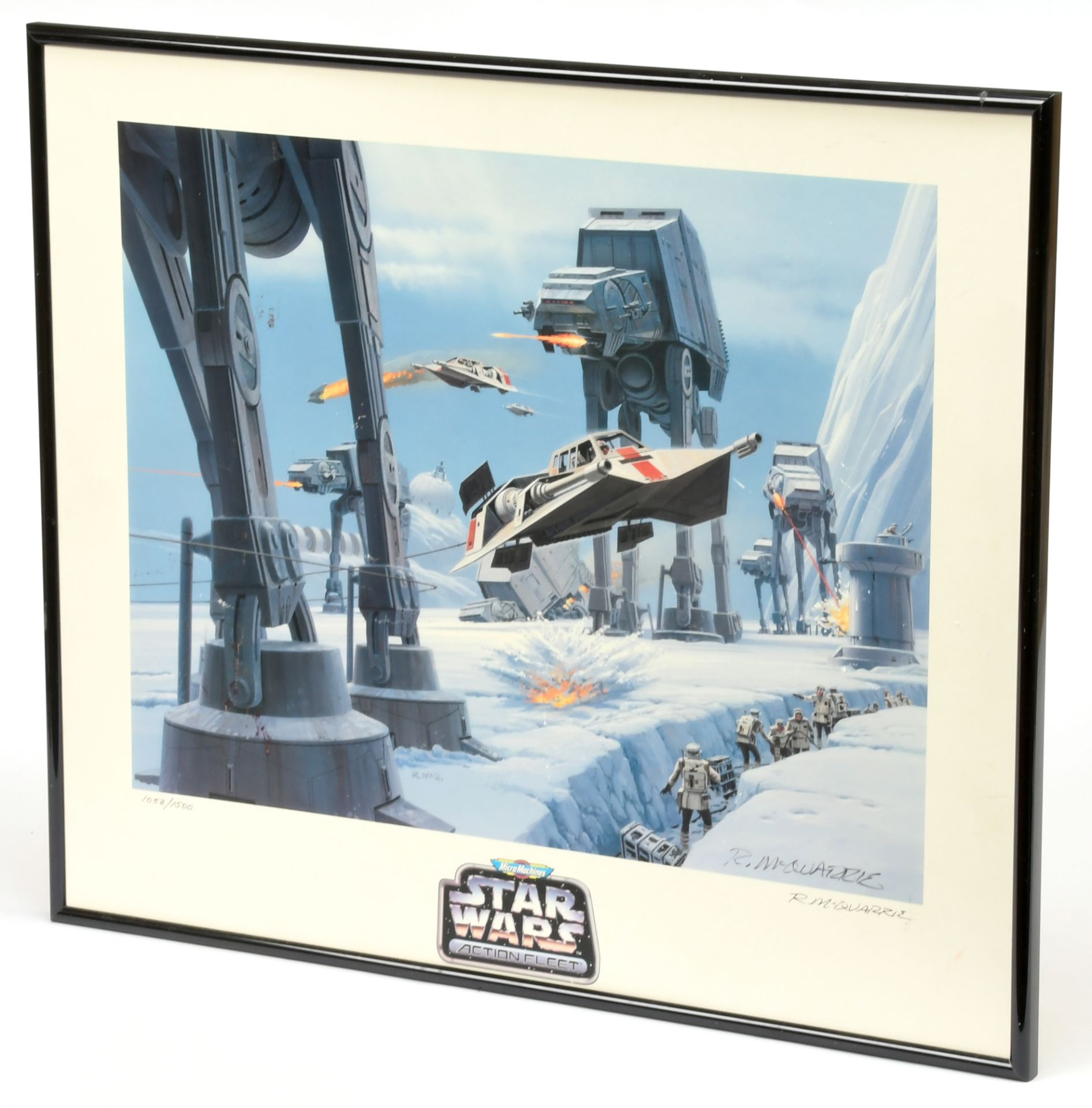 Star Wars The Empire Strike Back Ralph McQuarrie signed Hoth Micro Machines poster