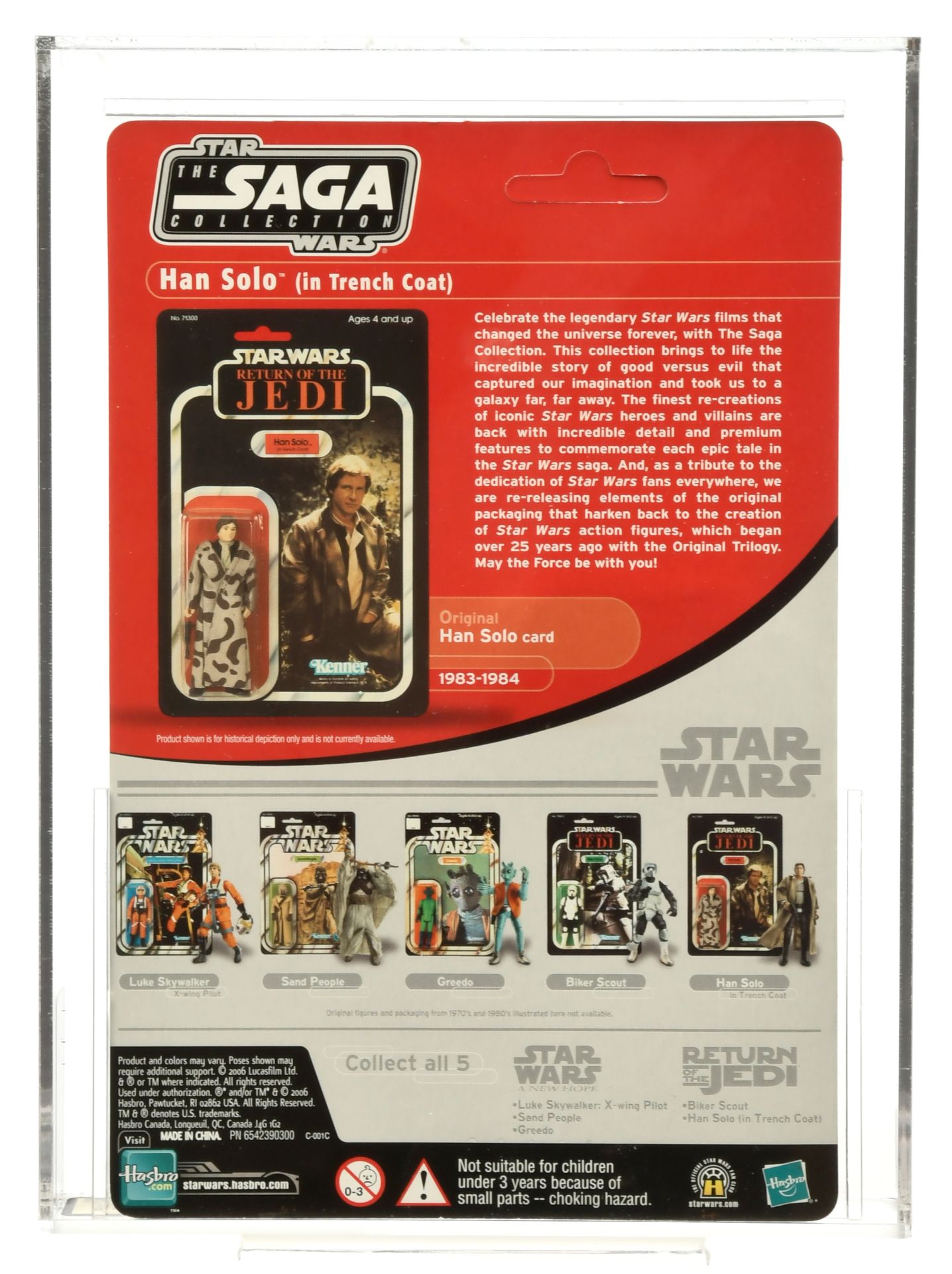 Hasbro Star Wars The Saga Collection Han Solo (In Trench Coat) AFA Graded 3 3/4 Action Figure - Image 2 of 5