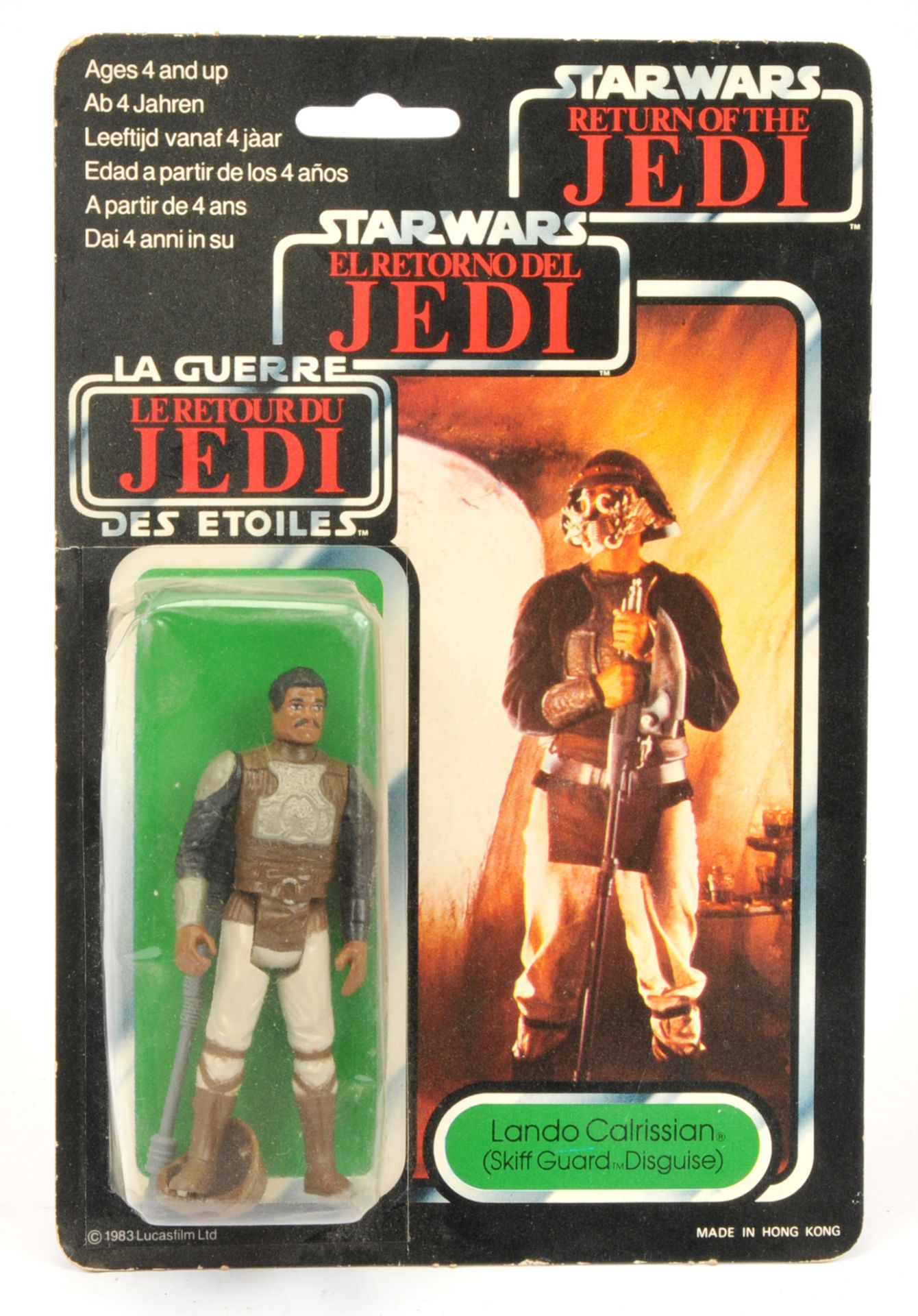 Palitoy Star Wars vintage Return of the Jedi Tri-Logo Lando Calrissian Skiff Guard 3 3/4" figure