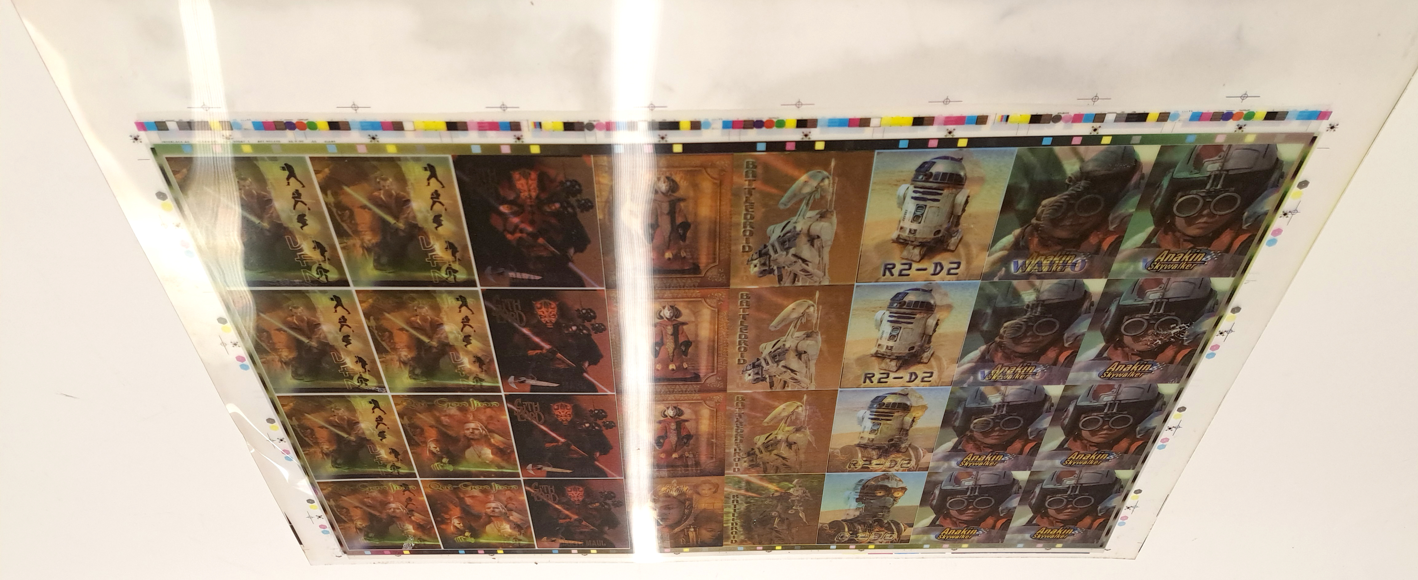 Interlaced 4D Ltd Star Wars Episode I 3D Flip Image Trading Cards Prototype Sheet. - Image 2 of 3