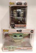 Funko Pop Jumbo Star Wars The Mandalorian Vinyl Figures x2