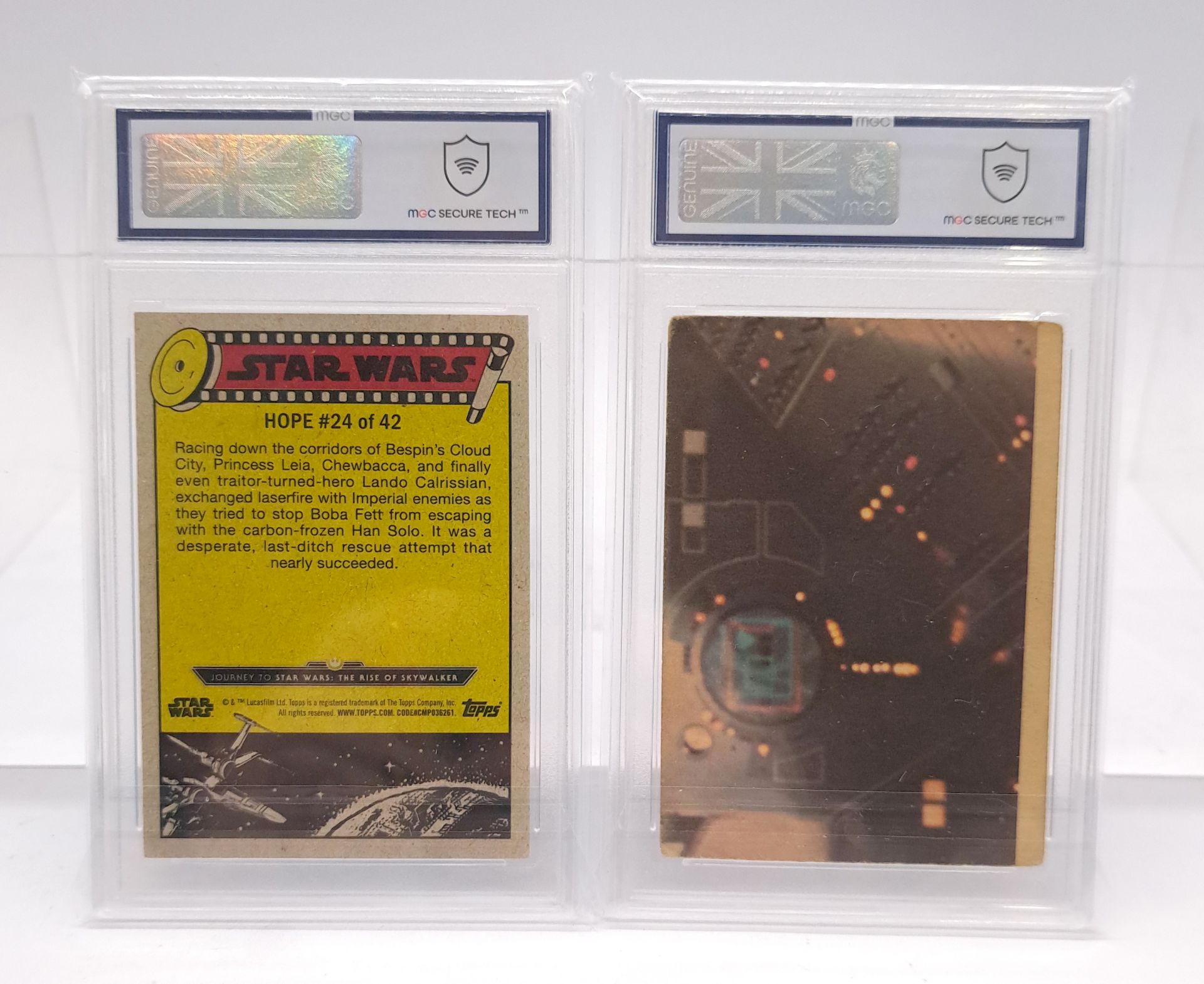 Topps Star Wars 1977 & 2019 MGC Graded Trading Cards X2 - Bild 2 aus 2