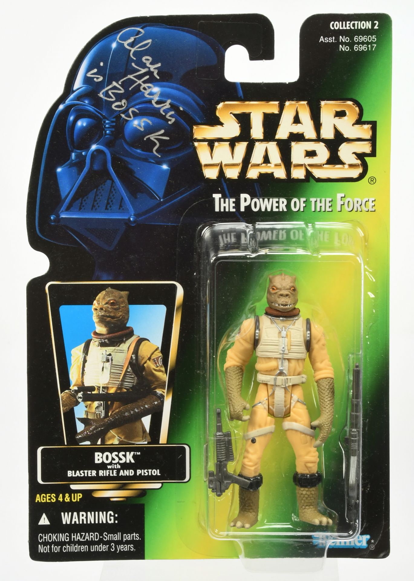 Hasbro Star Wars Power of the Force 2 Bossk 3 3/4" figure Signed by Alan Harris