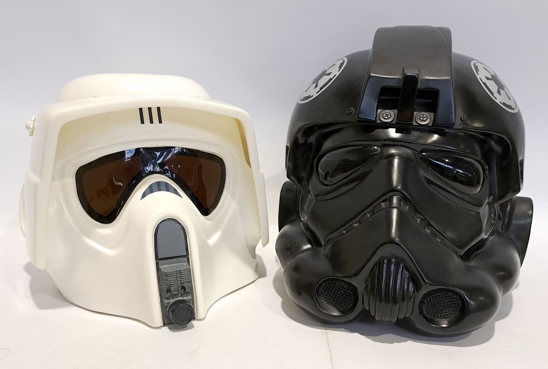 Don Post Star Wars TIE Fighter Pilot & Scout Trooper Helmets Dated 1997