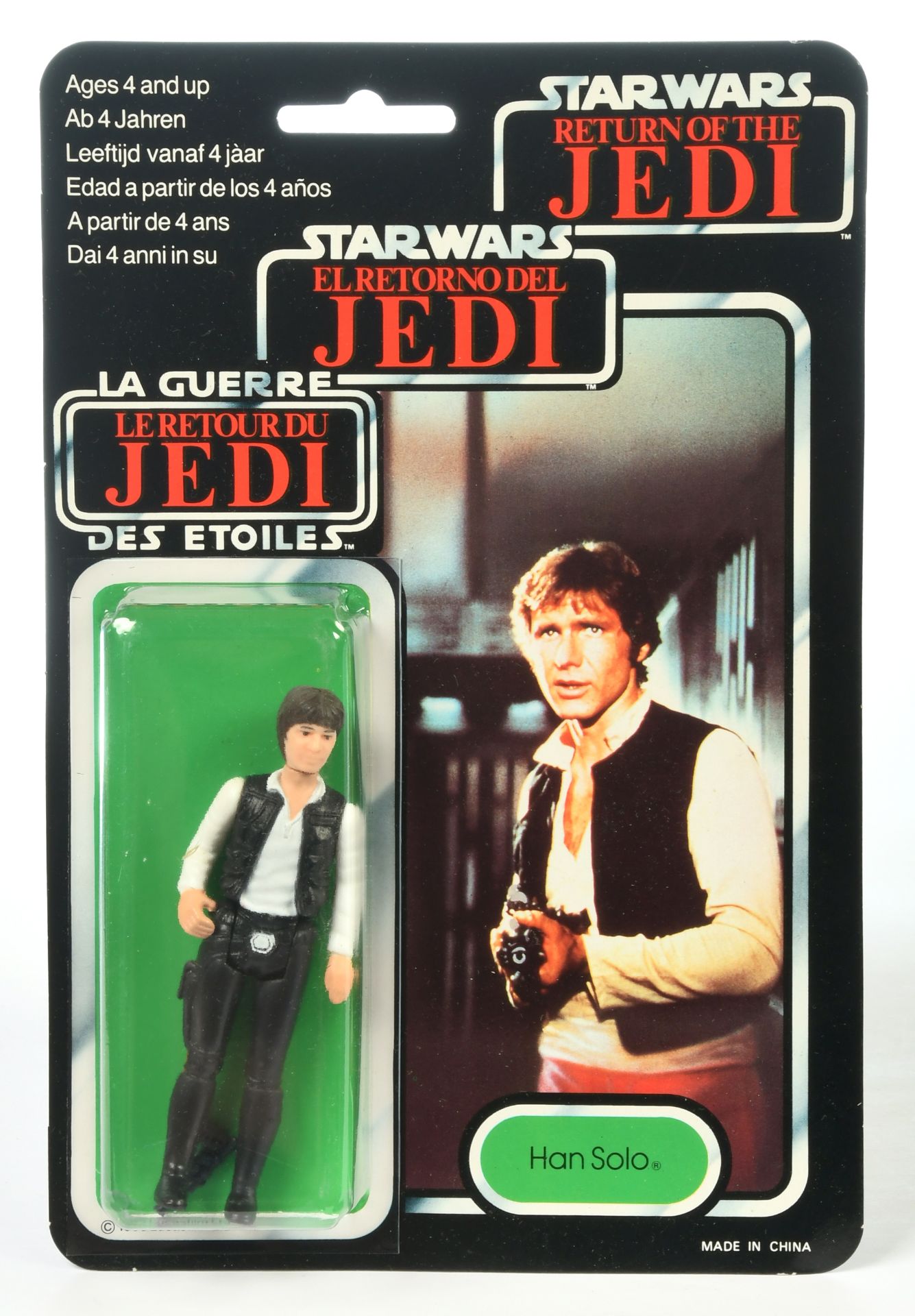 Palitoy Star wars vintage Return of the Jedi Tri-Logo Han Solo 3 3/4" figure