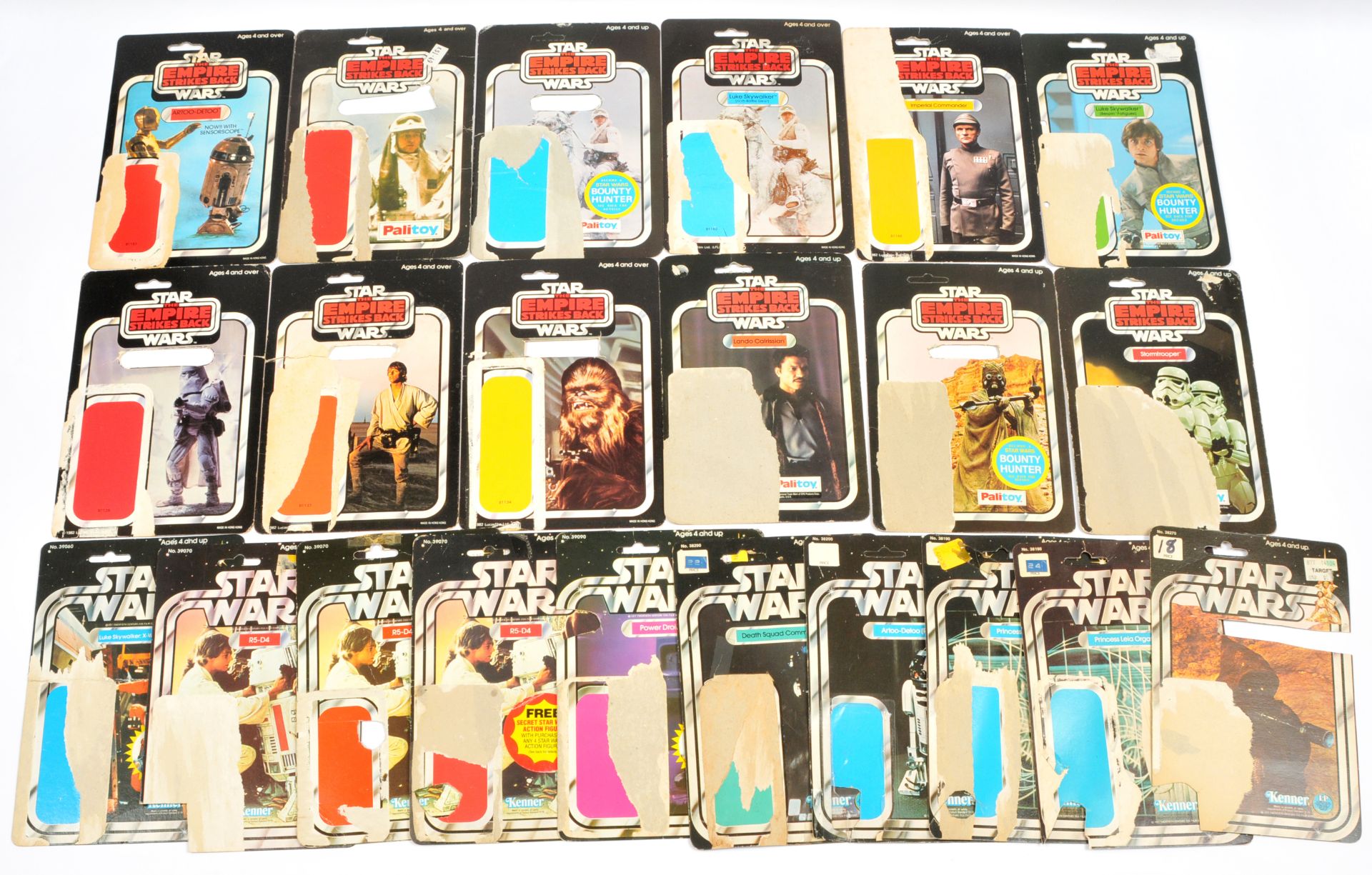 Quantity of Palitoy/Kenner Star Wars & The Empire Strikes Back Vintage 3 3/4" Action Figure Card ...