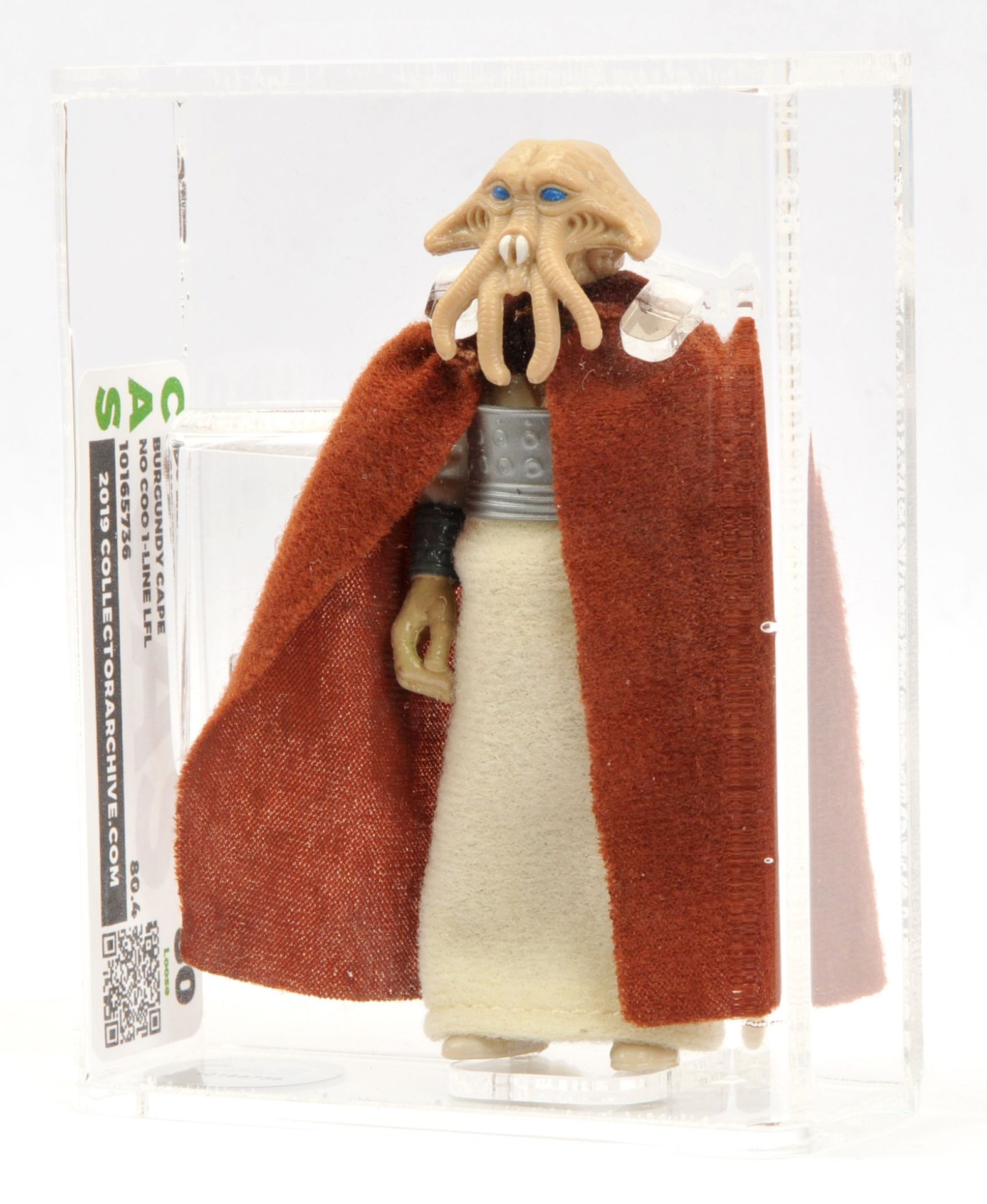 Lili Ledy Star Wars vintage Squid Head Burgundy cape 3 3/4" figure, CAS Graded 80