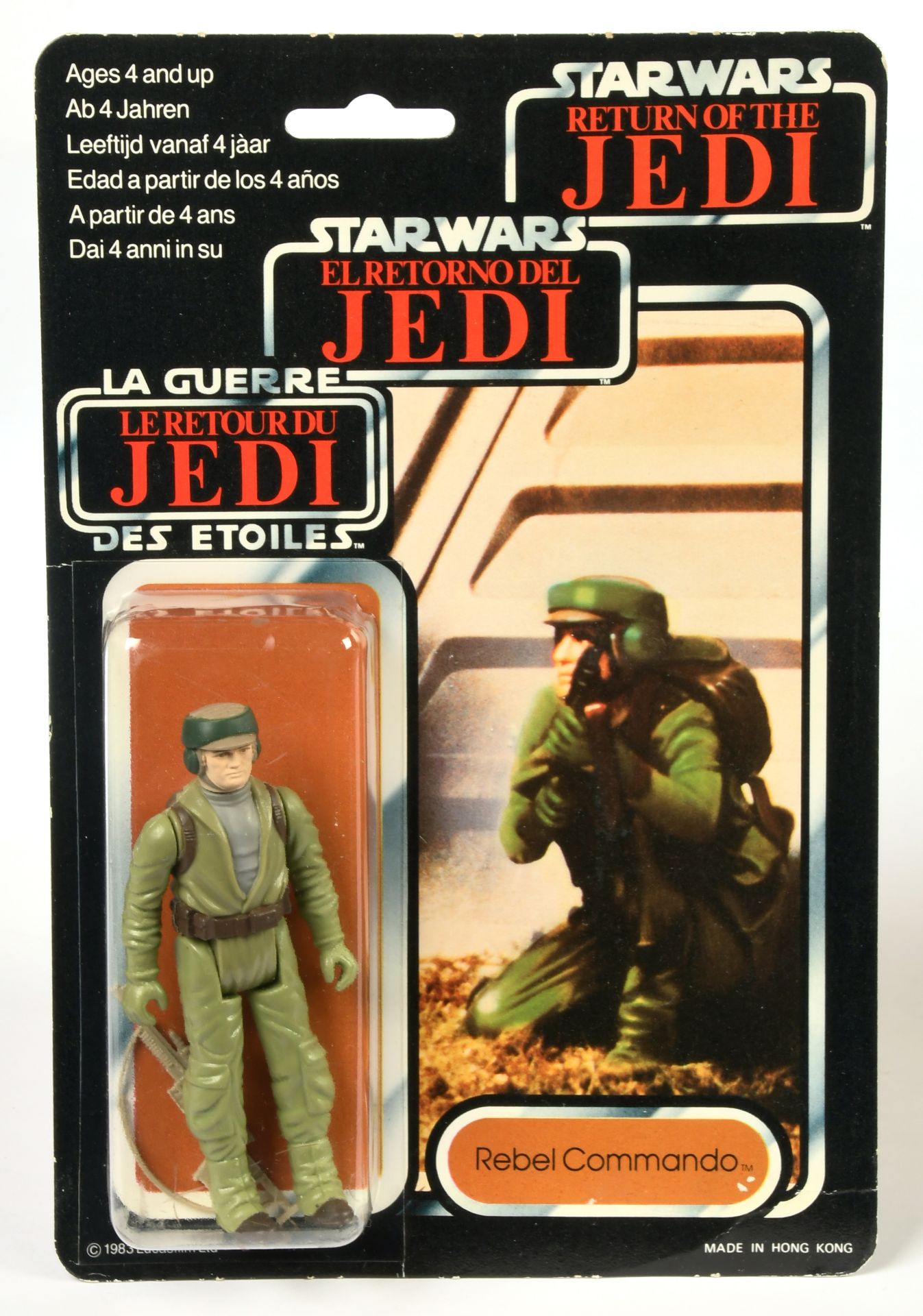 Palitoy Star Wars vintage Return of the Jedi Tri-Logo Rebel Commando 3 3/4" figure