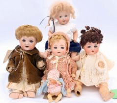 Vintage baby bisque dolls x 5