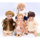 Vintage baby bisque dolls x 5