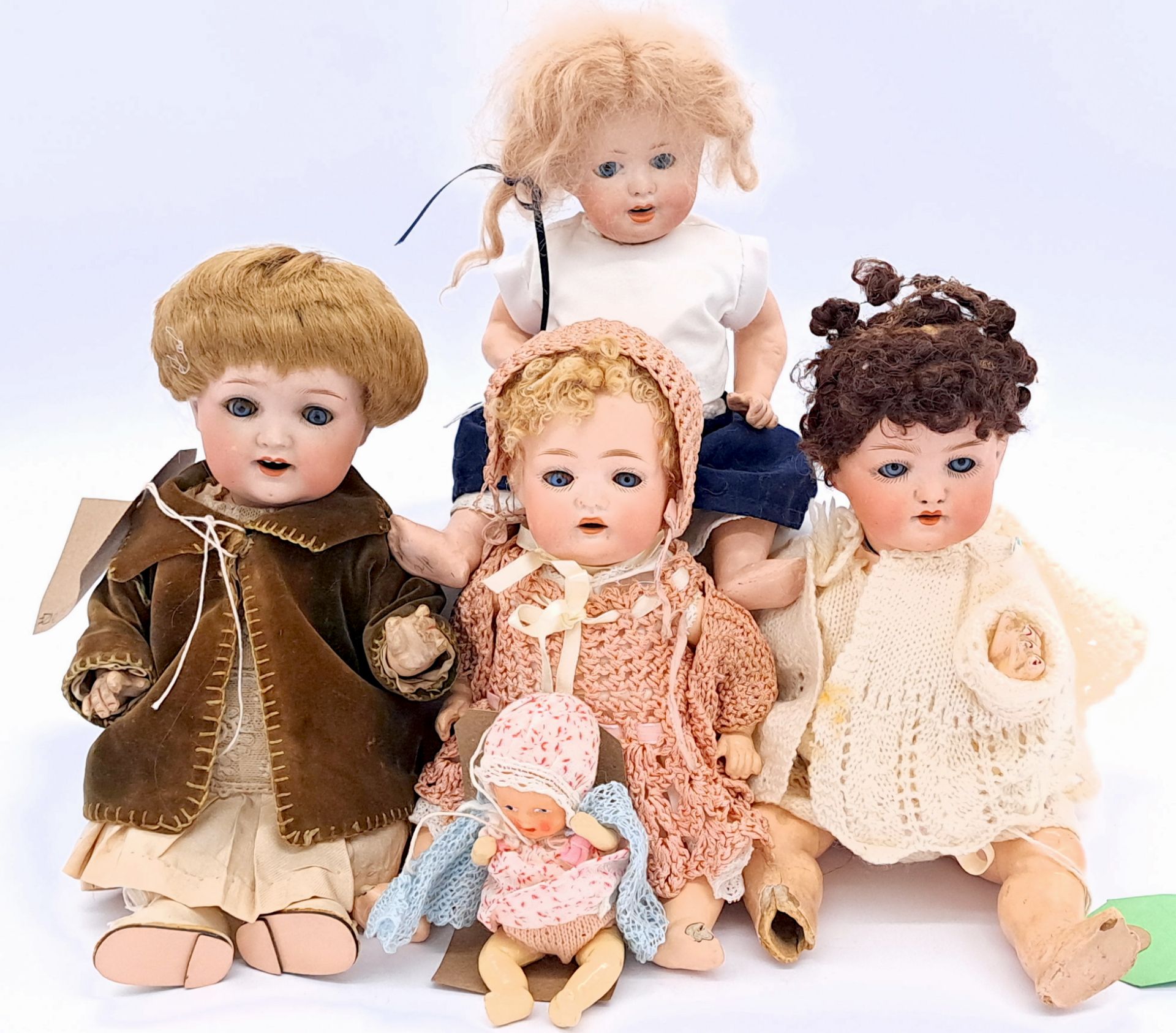 Vintage baby bisque dolls x 5