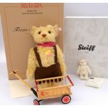 Steiff pair: Teddy bear with Wagon, plus Club Gift bear 2008