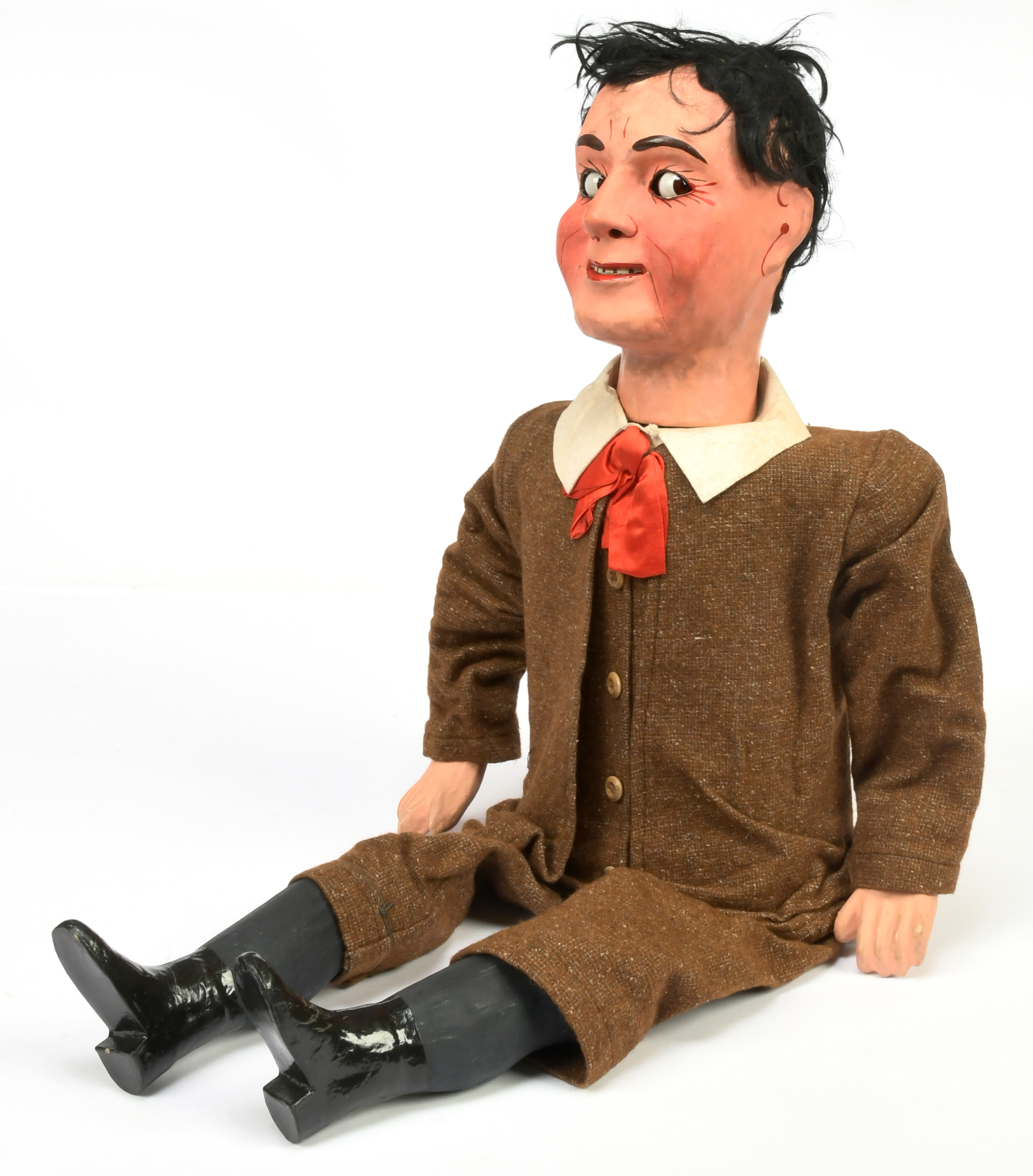 Herbert Brighton for Gamages ventriloquist dummy/knee figure with costumes and pamphlets  - Image 2 of 6