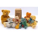 Assortment of mohair teddy bears, including Teddy-Hermann and Martin