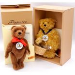 Steiff teddy bear pair & magazines