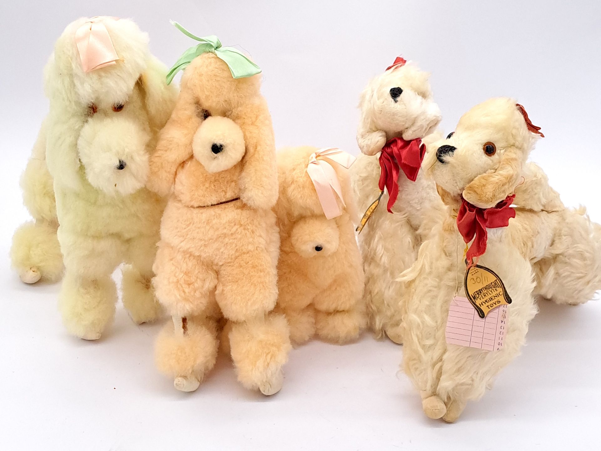 Merrythought poodle pair, plus others