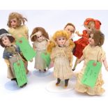 Assortment of French and German bisque dolls