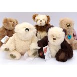 Assortment of artist teddy bears including Flossy Bears