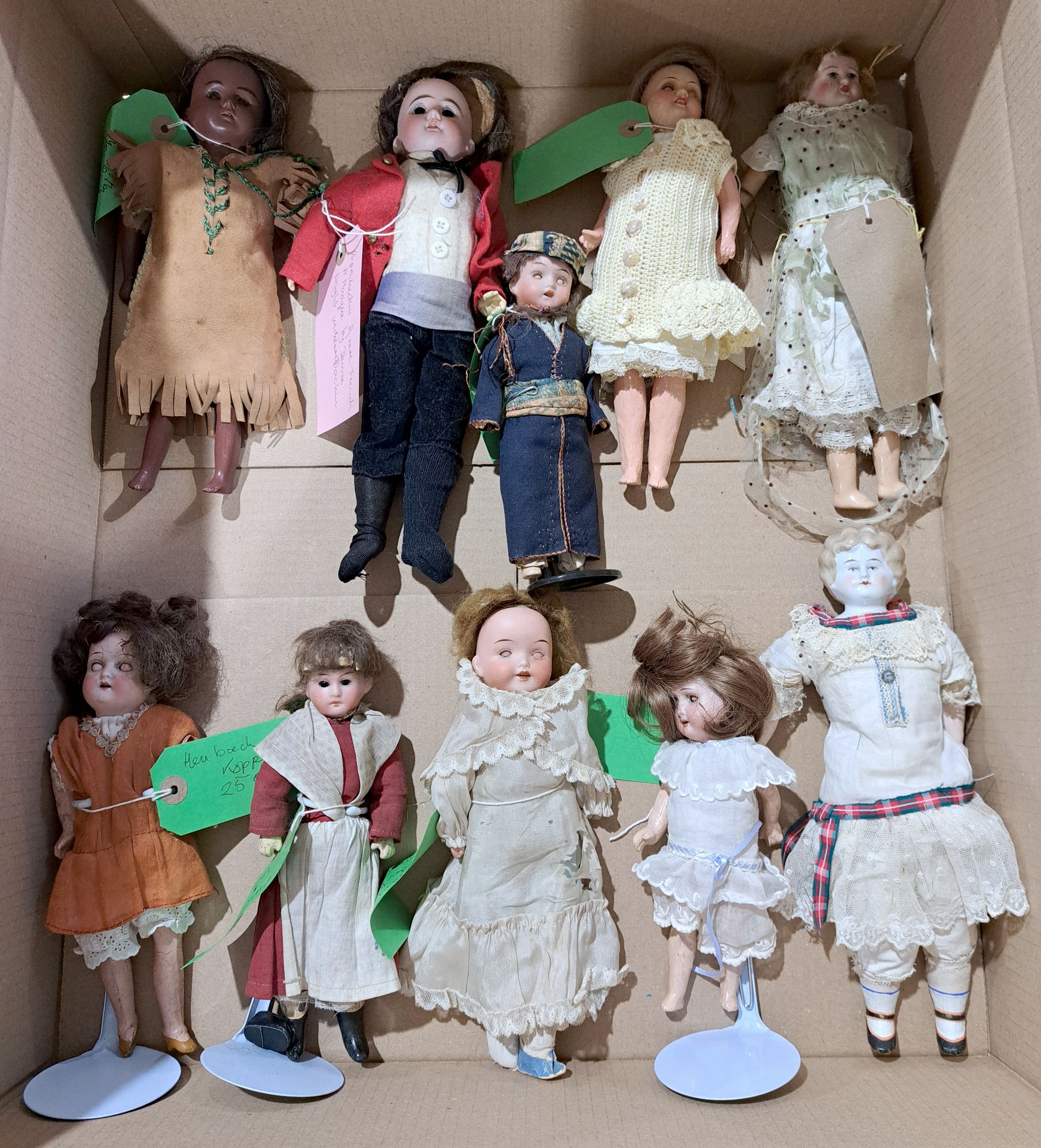 Vintage bisque dolls x 10