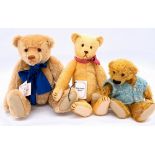 Artist teddy bear trio