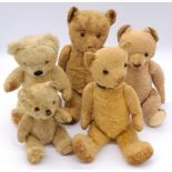 Assortment of vintage teddy bears