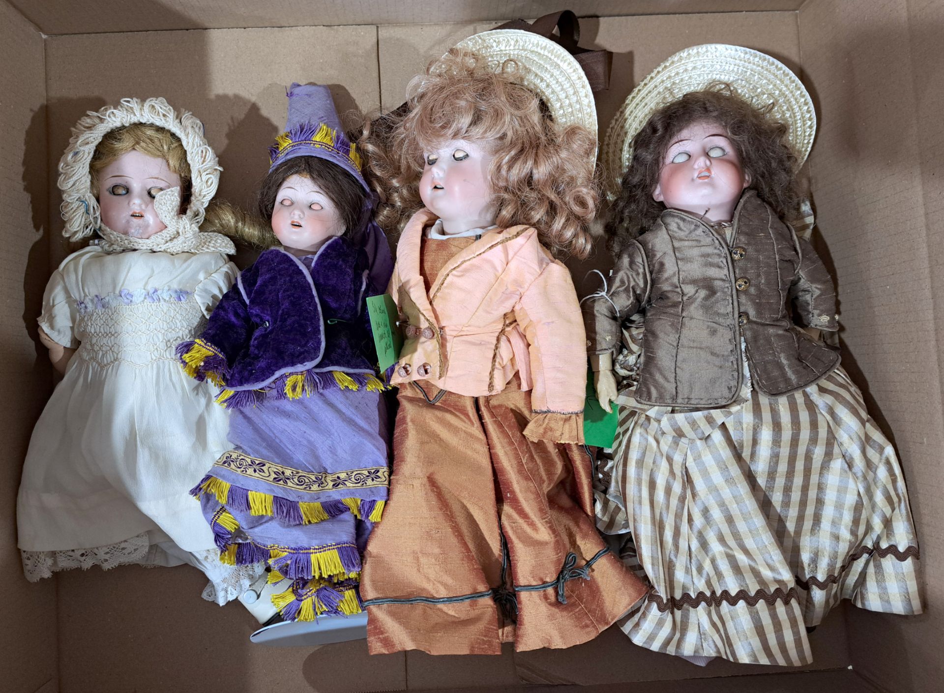 Vintage bisque dolls x 4