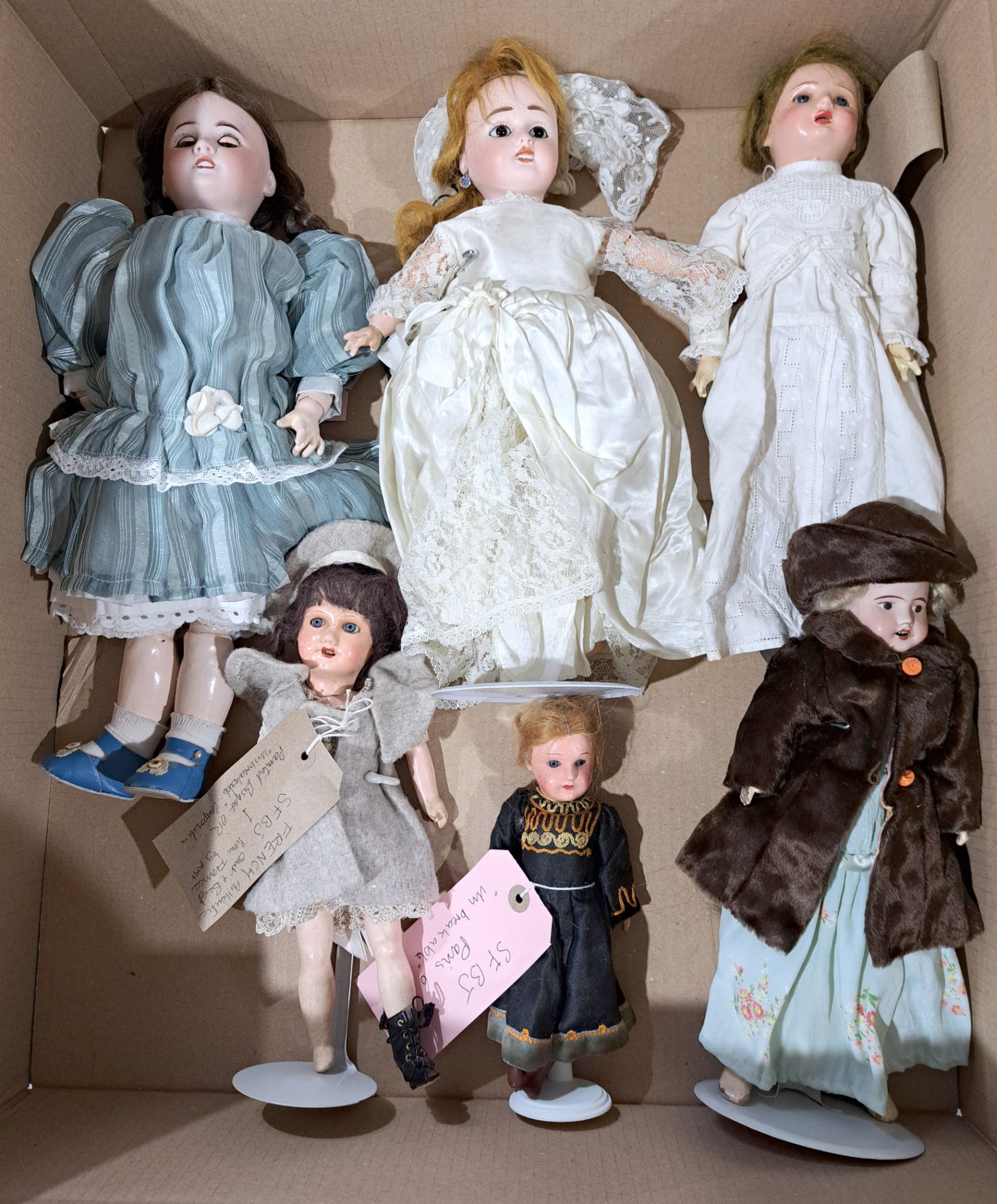 Vintage French dolls x 6
